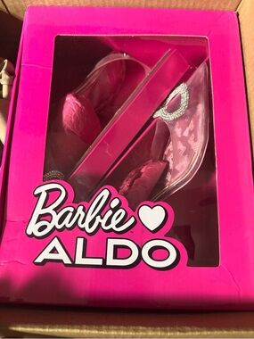 Barbie™ x ALDO Clear Rhinestone Heart Ornament Pointed Toe Slingback Pumps